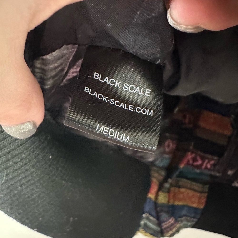 RARE Black Scale Mens Multicolor Knit Full Zip Streetwear Designer Jacket - Picture 7 of 7